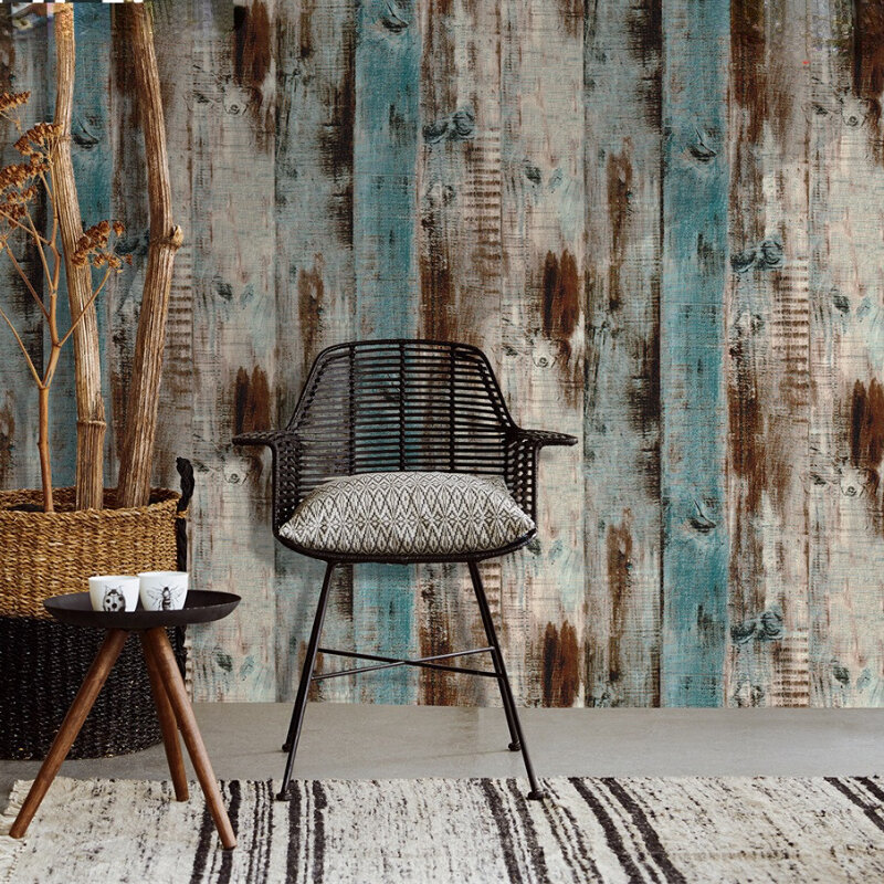 Papel tapiz de madera para decoración de pared de cocina, autoadhesivo extraíble para dormitorio, armario y armario