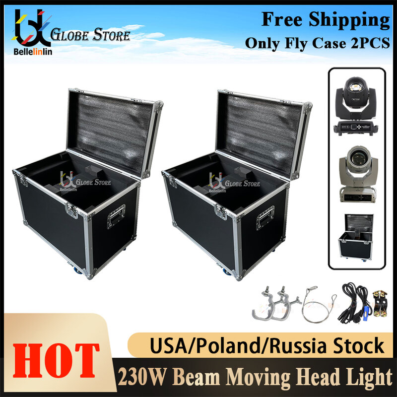No Tax Only 2Pcs Roadcase For Beam 230W Moving Head LED Spot Stage Light Flightcase 7R DMX Lyre DJ Bar Disco Concert Party Stage