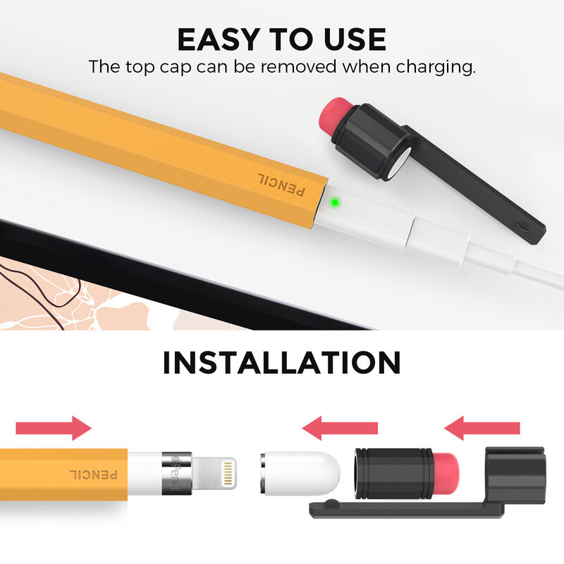 Оригинальный силиконовый чехол для Apple Pencil, 1, 2 цвета, защитный чехол для стилуса, противоскользящий чехол для iPad Pen 2, 1