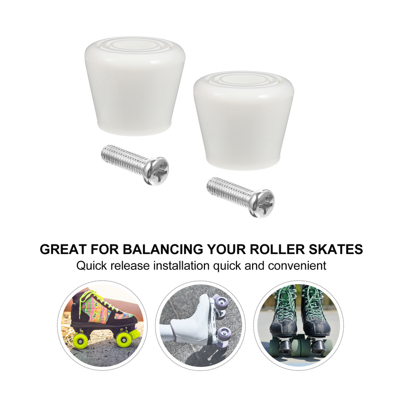 Roller Brake Stops Block Stoppers Toe Plugs Skating Exercise Rubber Head Tools Double Row Screw Driver Jam Accessories Braking
