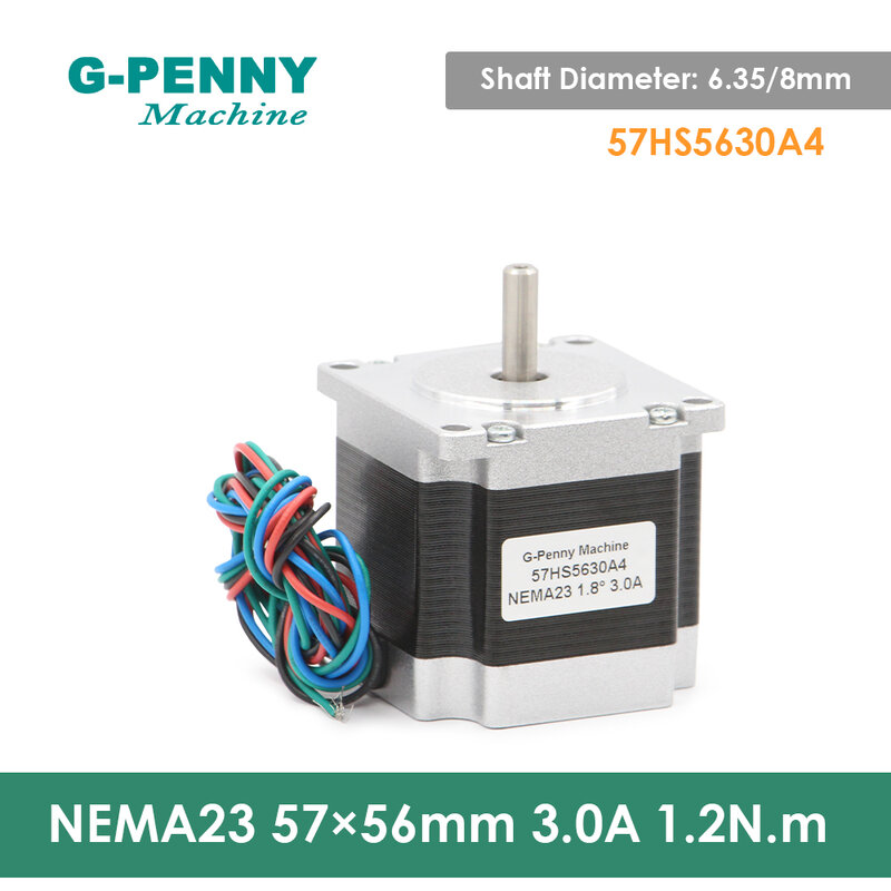 Nema23 cnc motor deslizante 57x56mm 3a 1.2n. m eixo d = 8mm / 6.35mm motor de passo 172oz-in para cnc máquina de gravura impressora 3d