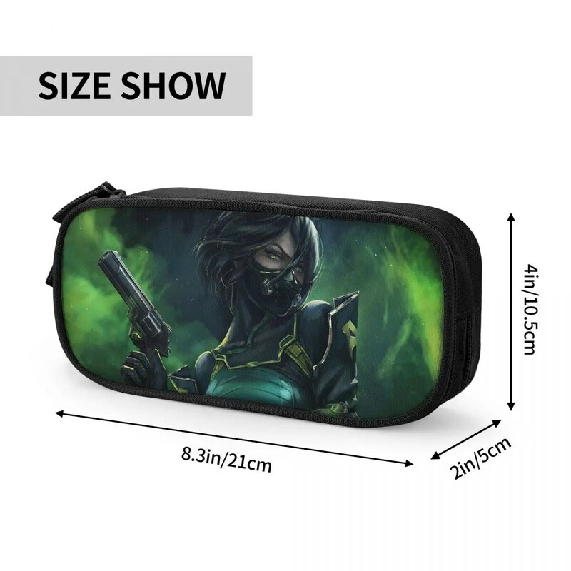 Valorant Shooting Game Pencil Cases Computer Pencilcases Pen Box for Student Big Capacity Pencil Bags School Supplies Gifts
