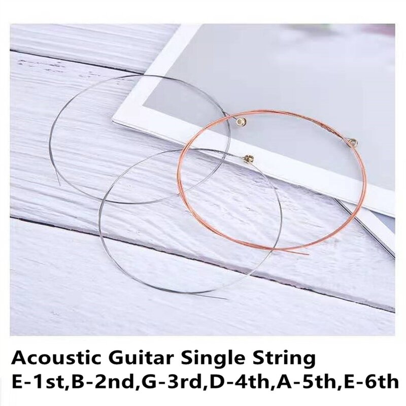 Cuerdas de guitarra acústica E B G D A, medidores de cuerda individuales 012 014 024 027 035 040, piezas de repuesto, excelente Tono de longevidad