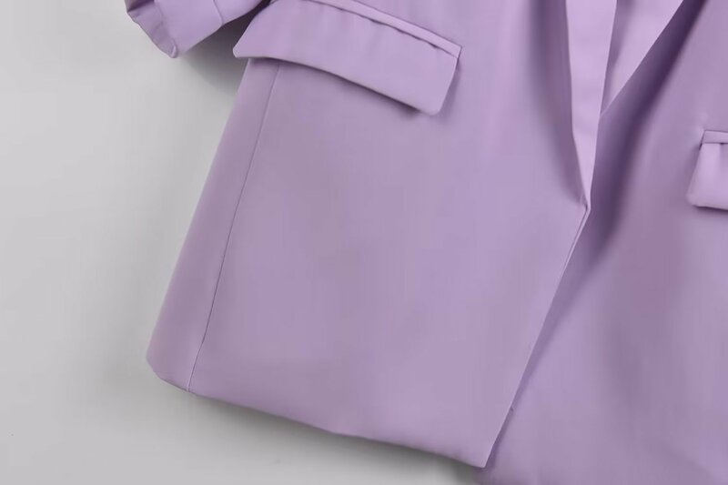 Donne nuova moda tasca decorazione sciolto Casual risvolto aperto Blazer cappotto Vintage maniche arrotolabili capispalla femminile Chic