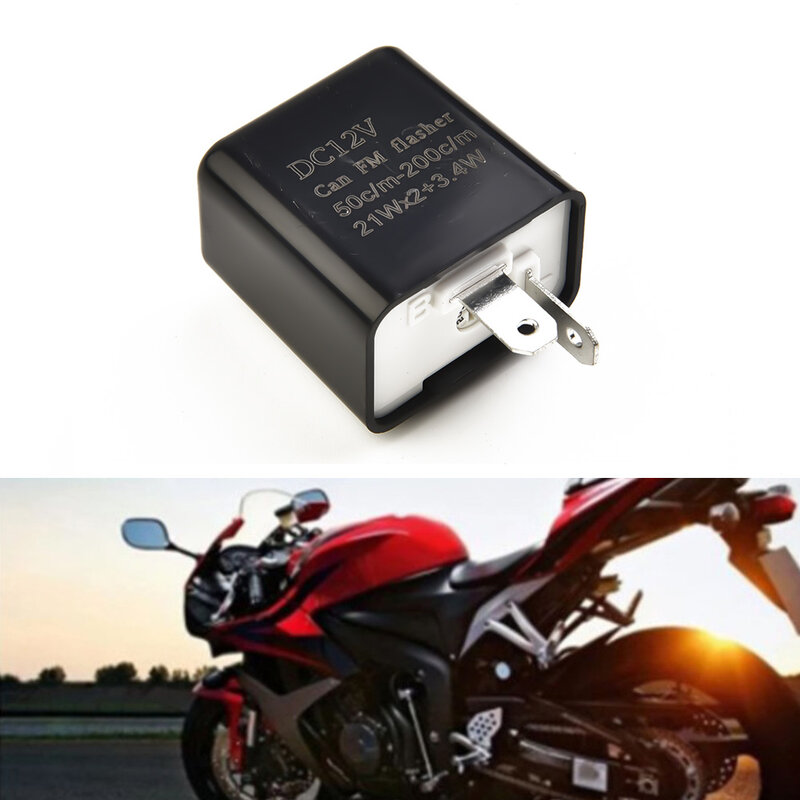 Part Flasher Relay Motorcycle Waterproof 12V 2Pin Accessory Adjustable Black Indicator LED Part Speed Turn Signal