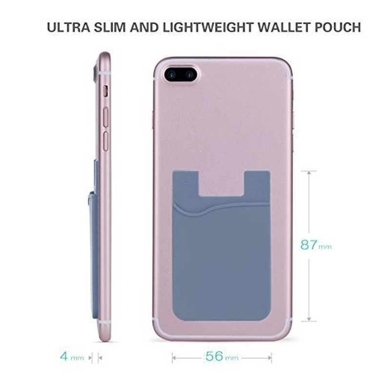 1PCS  Silicone Business Credit Pocket Adhesive Fashion Women Men Cell Phone ID Card Cover Holder Slim Case Sticker Case Bags