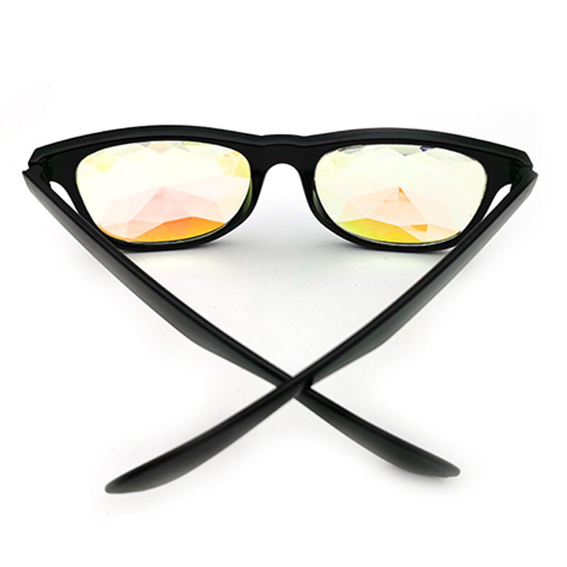 Kaleidoscopio gafas de sol con montura cuadrada para hombre y mujer, gafas de sol rectangulares con brillo de diamante, diseño de uñas de arroz Retro, regalo de fiesta