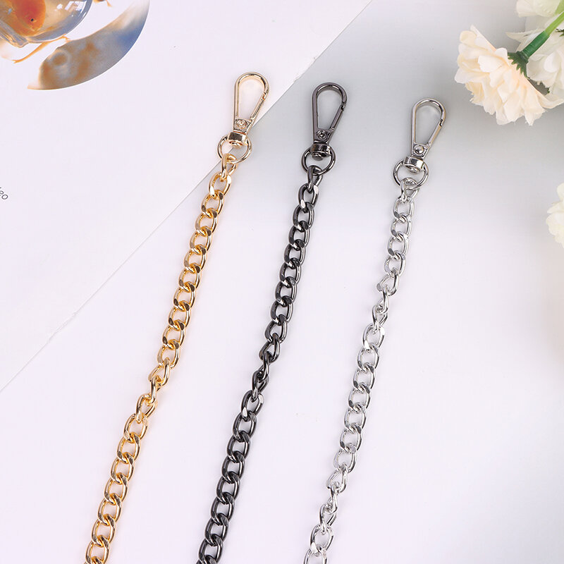 1Pc 120cm Metal Chain Golden Silvery Black Aluminum Chain For Jewelry Making Bag Chain Strap Handle Replacement Chains