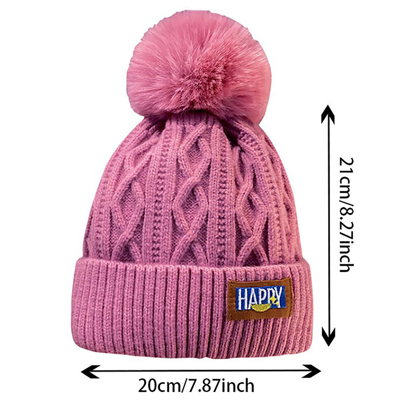 Padded Warm Wool Cap Fleece-Lined Warm Wool Hat Korean Style Beanie Hat Face-Looking Small Knitted Girl's Cap