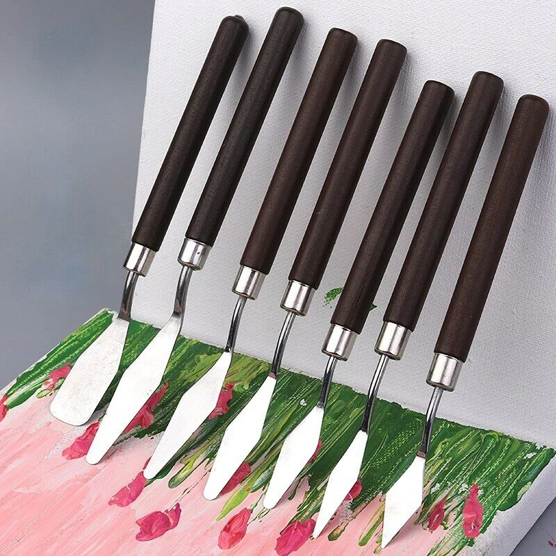 1 malowanie pc noży profesjonalny nóż do zarysowania ze stali nierdzewnej do malowania olejnego narzędzia do malowania artystycznego