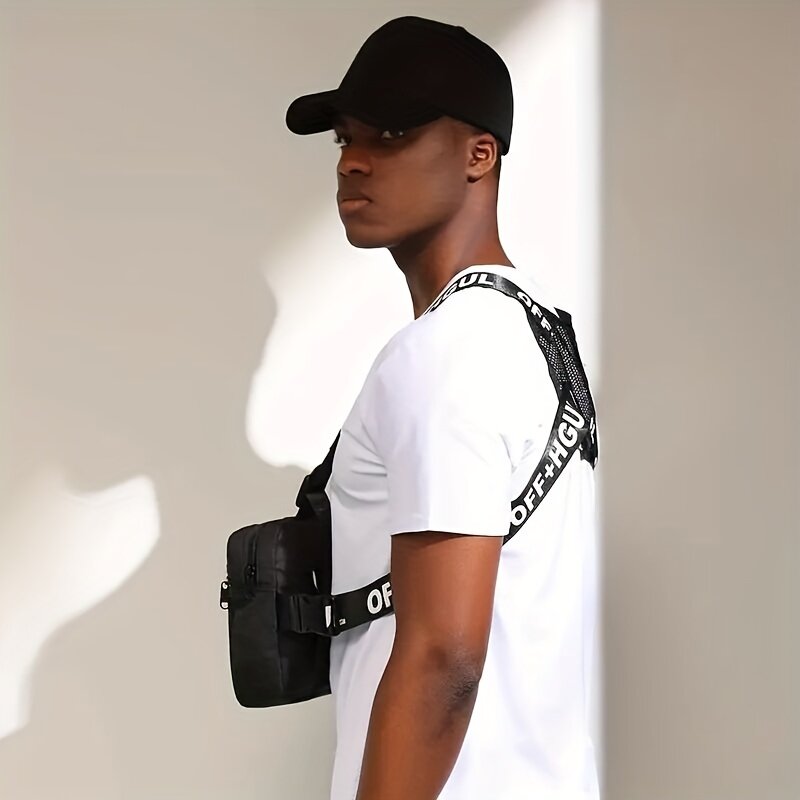 Mode Streetwear Männer Hip-Hop Brusttasche taktische zwei Träger Brust Rig Weste Taschen für Reisen Wandern Outdoor-Sportarten