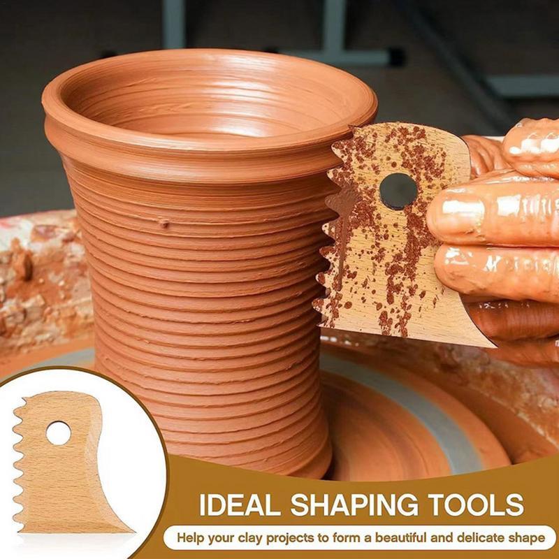 Herramientas de tallado de madera, Kit de herramientas de modelado de cerámica de 7 piezas, herramientas de arte de cerámica DIY, herramientas de escultura de arcilla de madera