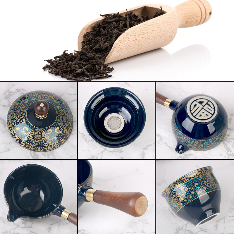 360 xoay trà Maker và Infuser gốm tách trà cho puer sứ Trung Quốc gongfu trà Bộ hoa hình dạng tinh tế