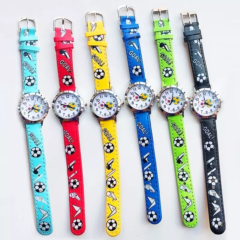Wysokiej jakości piłka nożna zegarek dzieci skórzane cyfrowe zegarki dla dzieci dziewczyny chłopcy prezent urodzinowy dziecko wodoodporne zegarki kwarcowe zegar