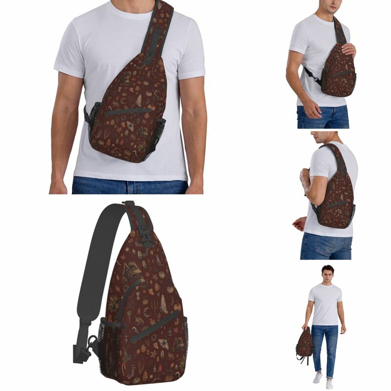Кросс-боди слинг Crone с оккультной ведьмой, маленькая нагрудная сумка, готический ужасный рюкзак на плечо, рюкзак для походов, путешествий, кемпинга, ранец