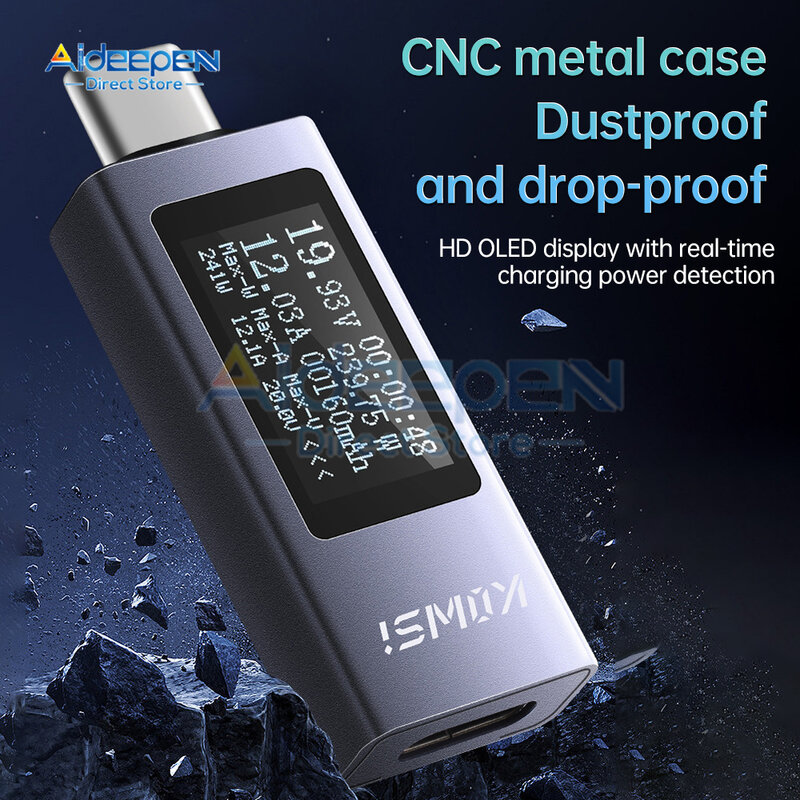 KWS-2301C KWS-2302C Type-C Multifunctional DC Voltage and Current Meter Power Meter DC 4-30V 0-12A Mobile Phone Charge Detector