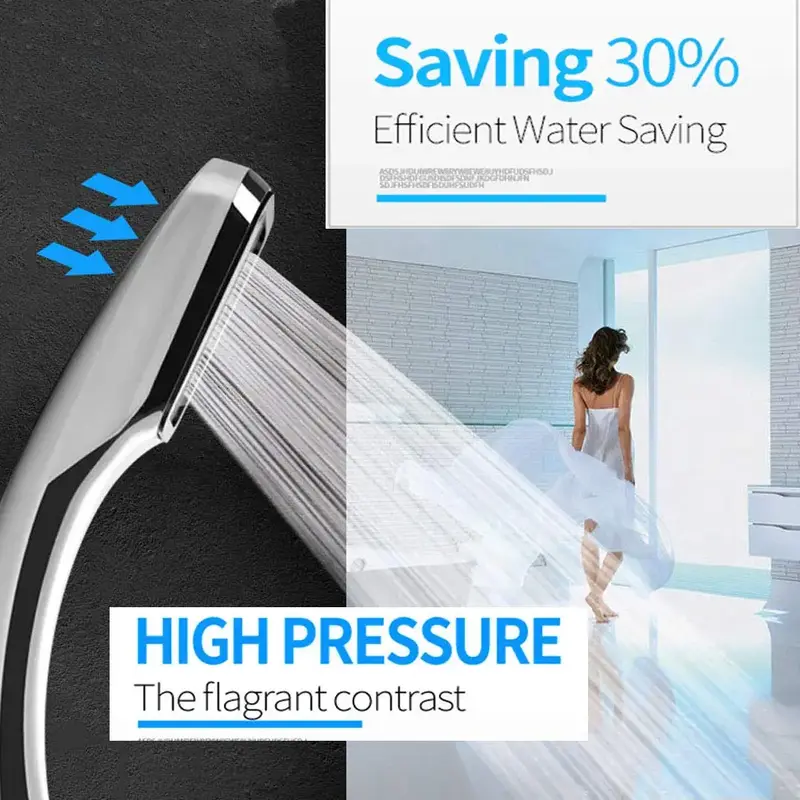 Pod ciśnieniem 300 otworów pojedynczy klosz ręcznego trzymania kwadratowej głowicy prysznicowej oszczędzająca wodę dysza deszczowa akcesoria łazienkowe