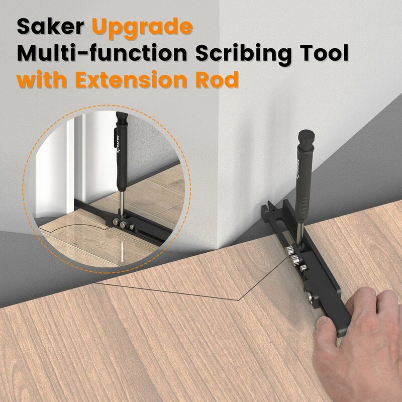 Saker Multi-Function Scribing Tool Construction Pencil Tiling Pave Woodworking Outlines Circles  Over 15 Mark Measuring Tool