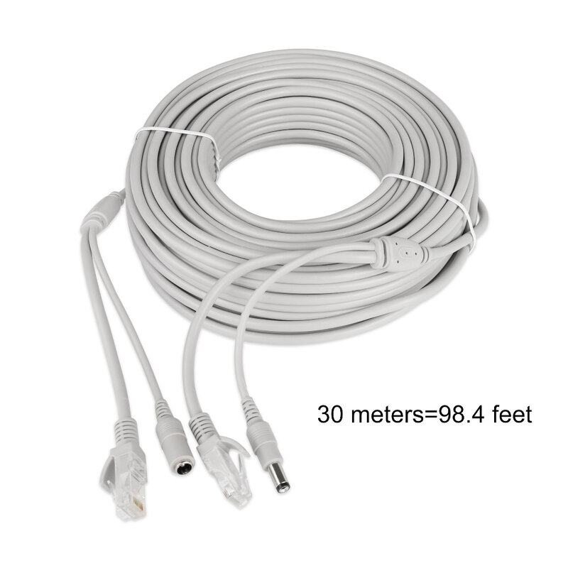 30m/20m/15m/10m/5m RJ45 + DC 12V Power Lan Cable Cord Network Cables for CCTV network IP Camera