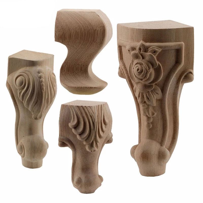 Wooden Carved Furniture Foot Legs Vintage Wood Feet Cabinet Seat Feets Tables Wardrobe Home Decoration