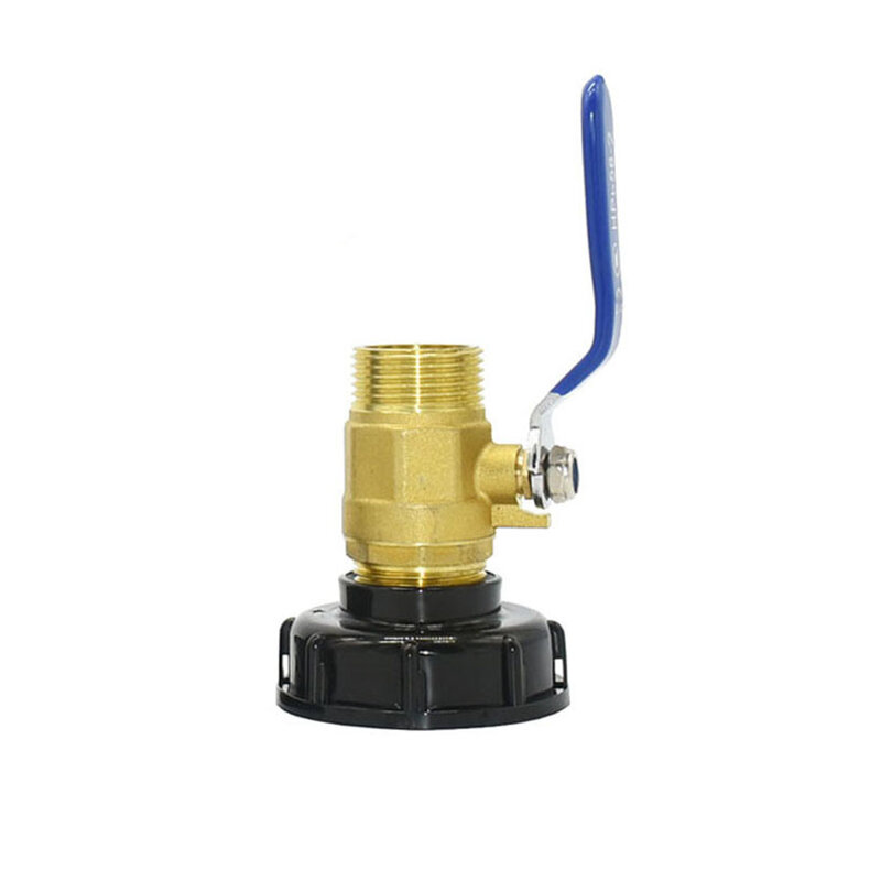 S60 To 1/2 3/4 1 inch Male Thread Connector Brass Valve IBC Tank Tap Adapter Nipple Garden Hose Quick Connect Tank Valve