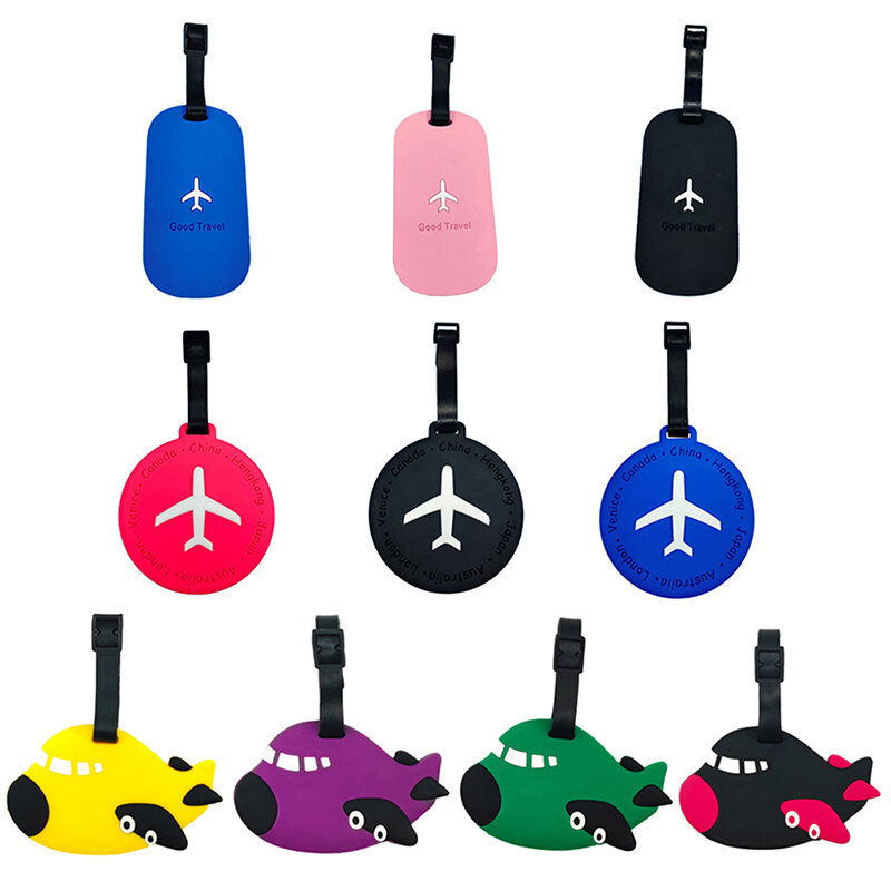 Fashion Portable Travel Suitcase Name ID Addres Holder Soft PVC Luggage Tag Baggage Boarding Identifier Tag Label Luggage Access
