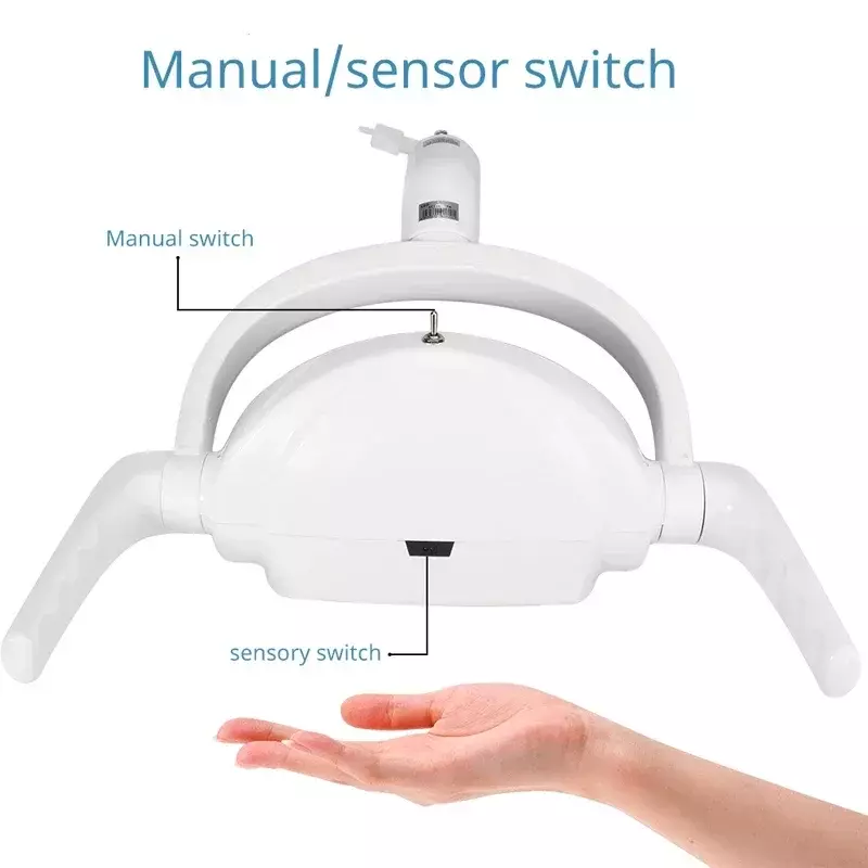 Interruptor manual do sensor de indução LED Light, Lâmpada de operação oral dental, Equipamento de branqueamento dental, 6 LED