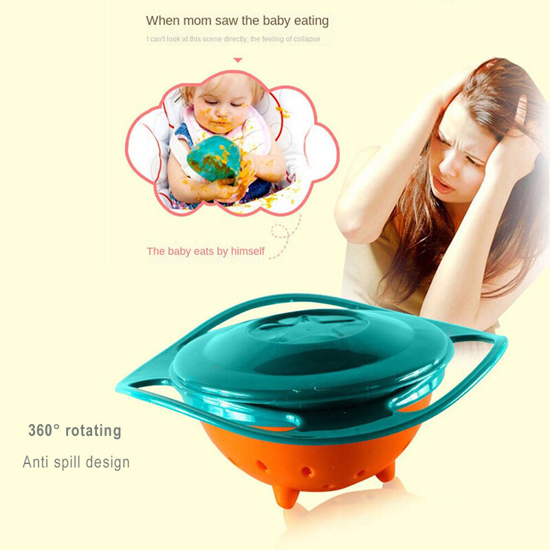 Ciotola giroscopica universale per bambini equilibrio rotante novità giroscopio 360 ruota a prova di fuoriuscita piatti per l'alimentazione giocattolo rotante per l'allenamento del bambino