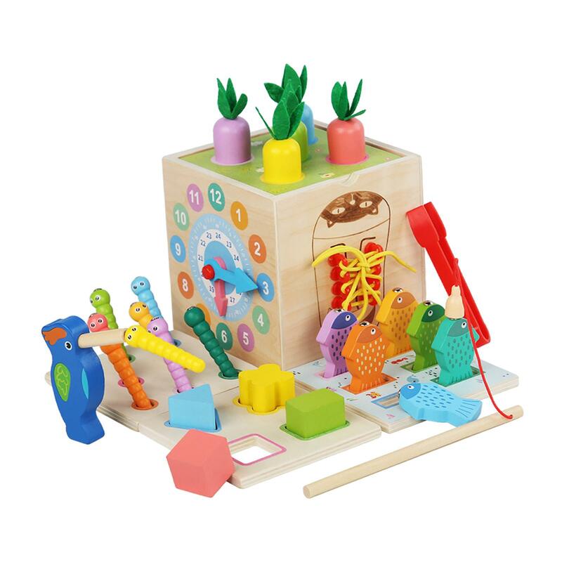 Juego de madera 8 en 1 para niños y niñas, juguetes de desarrollo Montessori para bebés de 1, 2 y 3 años, regalo de cumpleaños