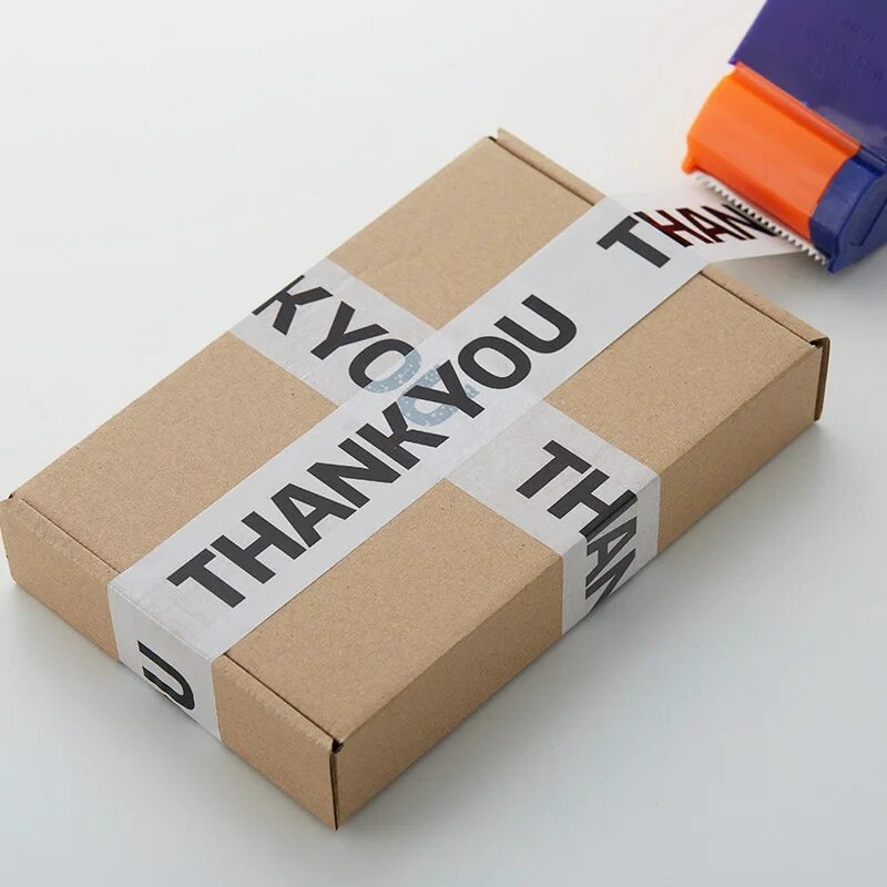 Dziękuję uszczelnianie opakowań przezroczysta taśma samoprzylepna dla małych firm dostaw wysyłka ekspresowa opakowanie prezent Box Decor