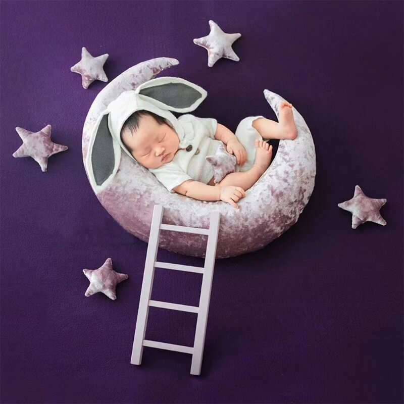 Accesorios para fotos recién nacidos, conjunto fondo para posar fotos estrellas y Luna, accesorios para estudio