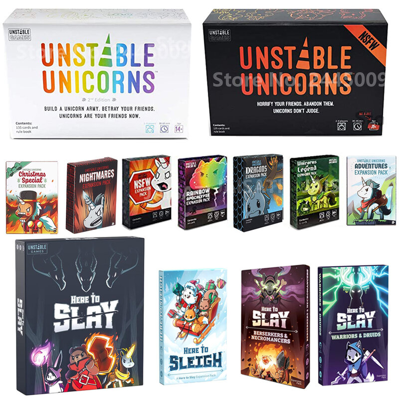 Unicorns card game Christmas Special Nightmares Expansion Explode Original Imploding barking Streaking Zombie Board game Kitten
