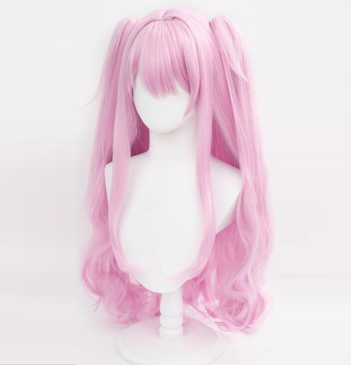 Yuni Peluca de fibra sintética para cosplay, disfraces de diosa de la Victoria, cola de caballo rosa, pelo largo