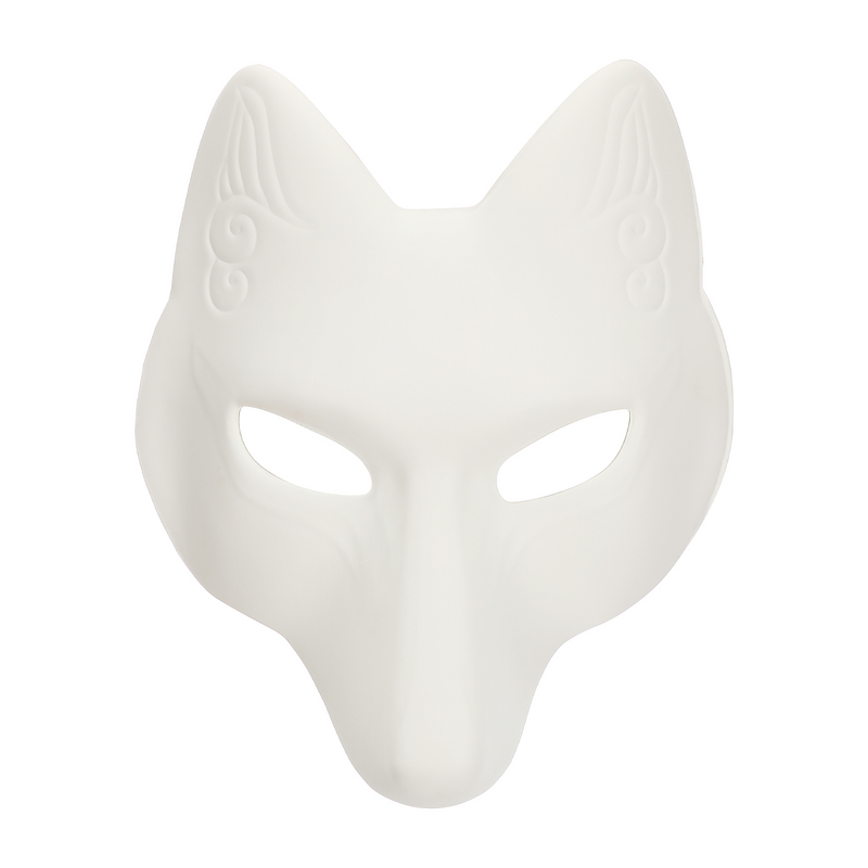 Máscara uniacabada en blanco para disfraces de Halloween, máscara de zorro de PU EVA, máscara facial de zorro, accesorio para fiesta de disfraces