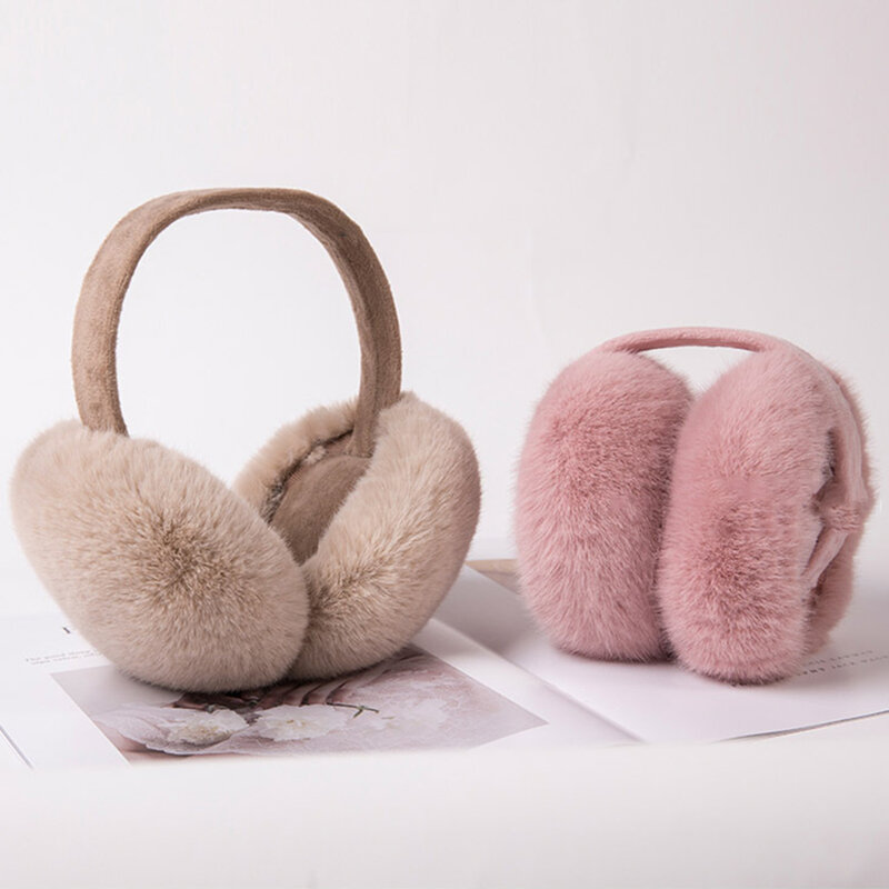 Fluffy Lightweight Ear Wamer with Removable Ear Bags for Cleaning Suitable for 99% Head Circumference
