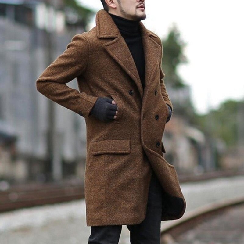 Новое поступление 2024, повседневная дизайнерская шерстяная одежда с длинным рукавом, Мужское пальто для весны, мужские куртки