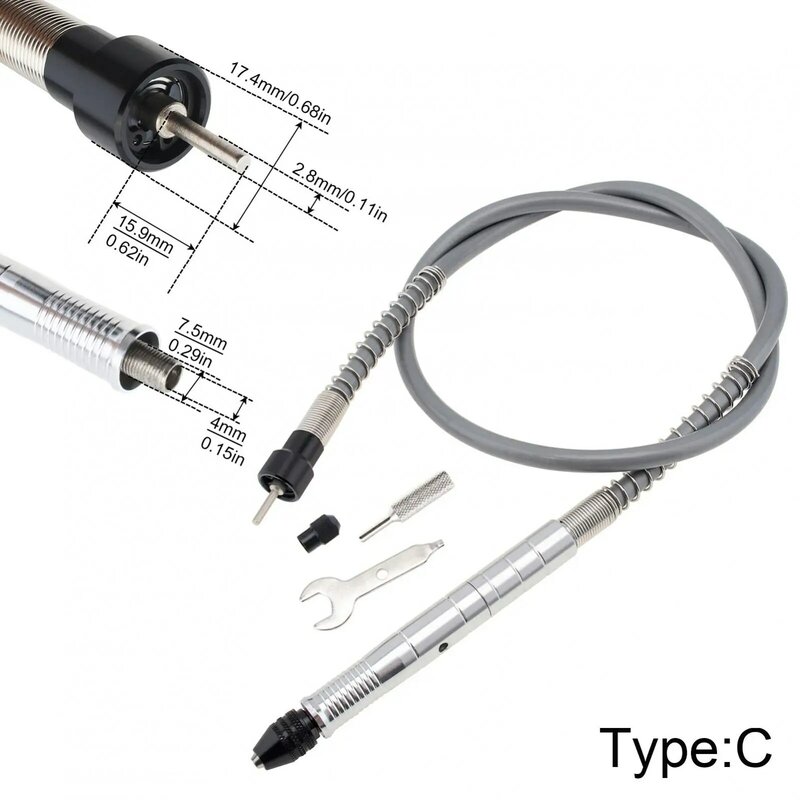 Herramienta de extensión de amoladora rotativa de eje Flexible, cable de extensión de taladro Flexible para máquinas de grabado de amoladora eléctrica rotativa