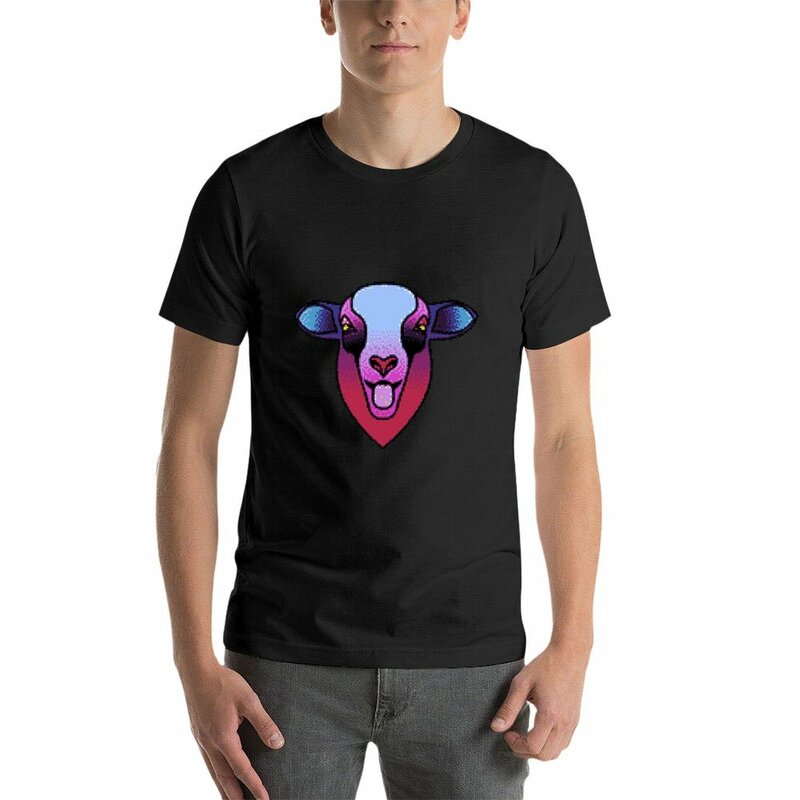 Black Sheep Pixelated gráfico t-shirt para homens, roupas verão, costumes