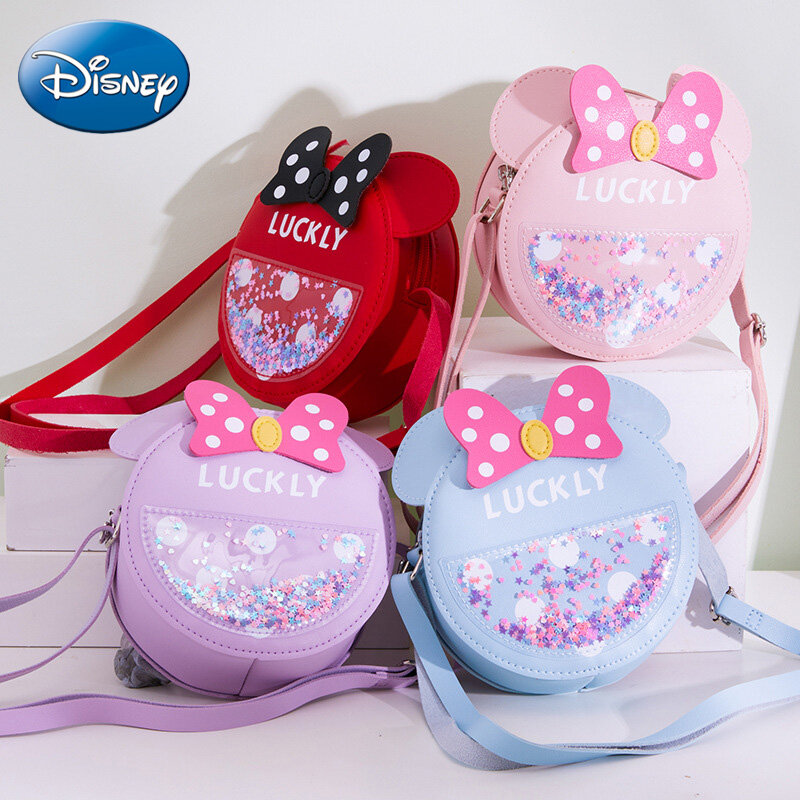 Disney marca de luxo moda meninas bolsa de couro 2023 primavera nova bolsa mensageiro bolsa feminina casual ombro telefone