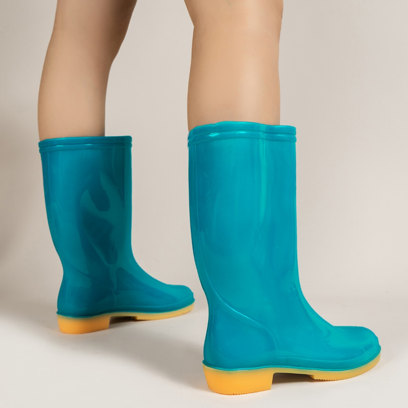 여성용 라운드 토 청키 힐 레인 부츠, 미드 카프 부츠, 야외 방수 미끄럼 방지 플랫폼 신발, 2023 가을 패션