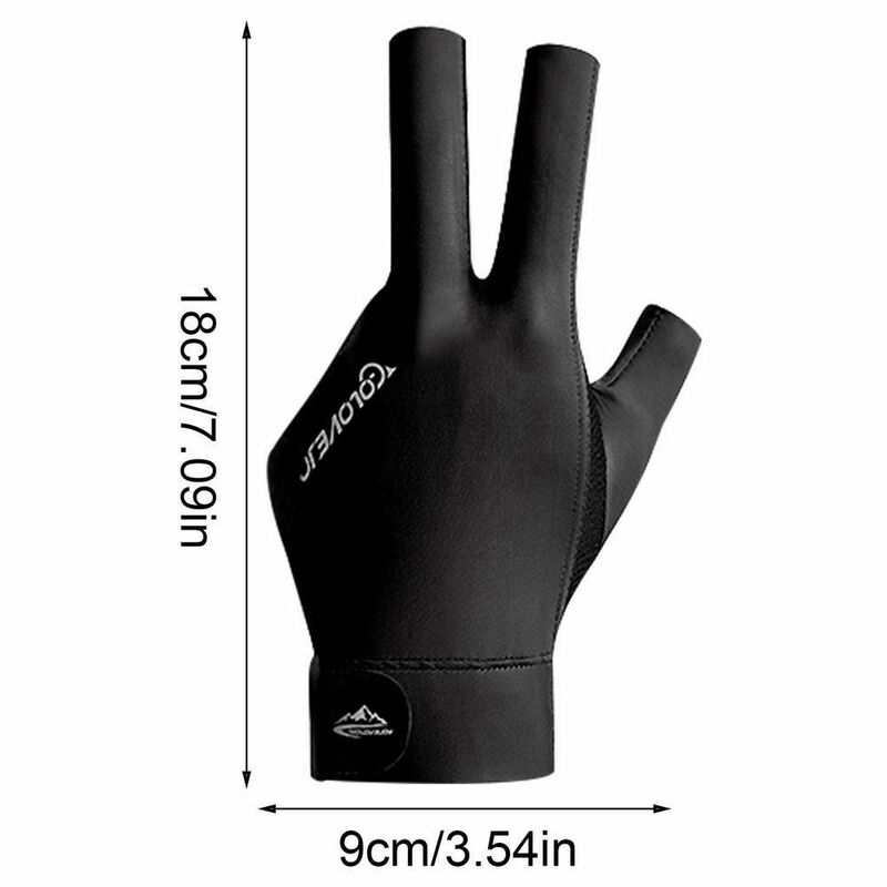 1 szt. Trzy palce rękawica do snookera elastyczna lewego prawego ręcznie rękawica bilardowa antypoślizgowy Spandex rękawica treningowa akcesoria Fitness