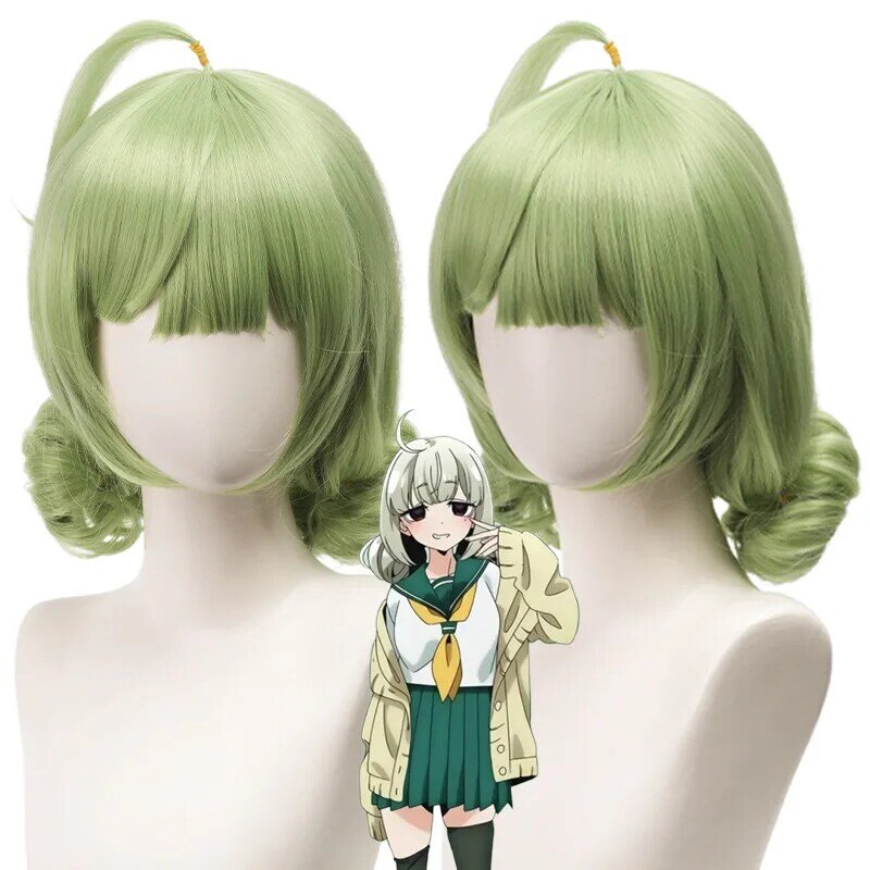 Perruque de Cosplay Anime Gushing Over Magical Girls, Cheveux Verts, Accessoires de Costume d'Halloween Unisexe pour Adulte, Araga Kiwi