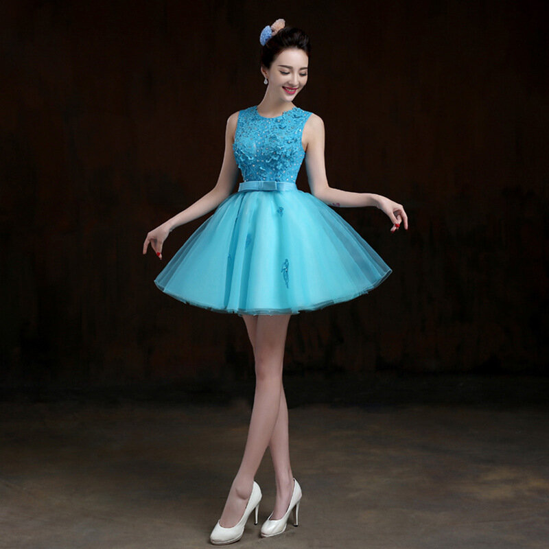 Vestido De baile De encaje Floral para quinceañera, traje moderno De estilo tutú, flor 3D azul, cintura delgada, 15
