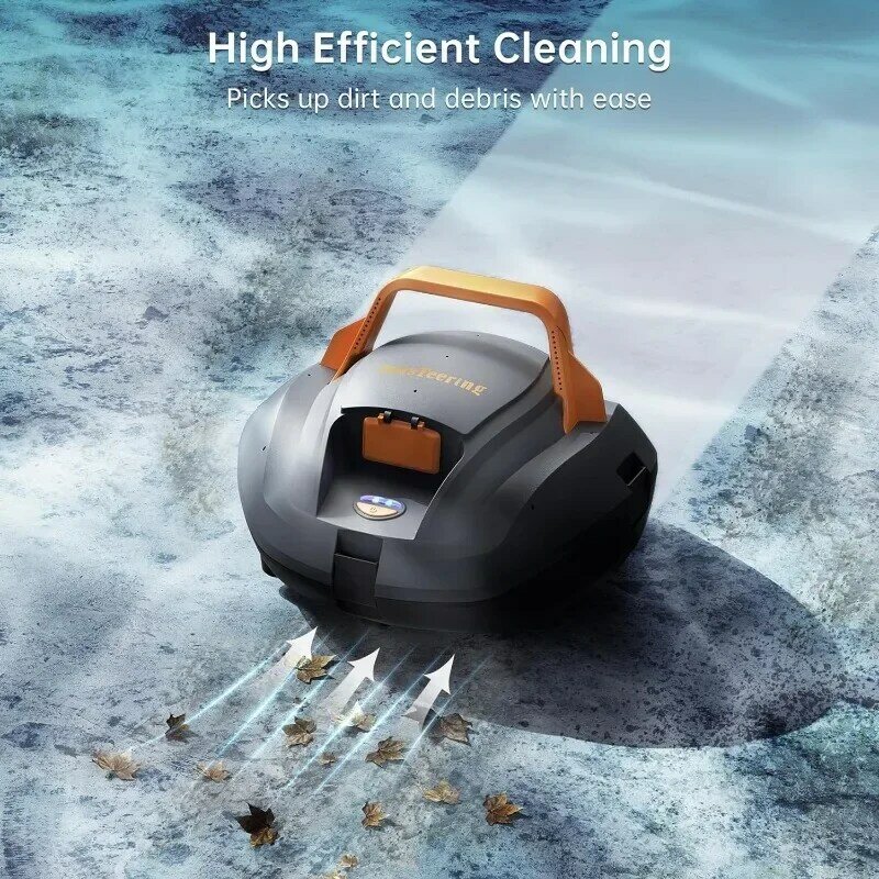 CoasTeering Robotic Pool Cleaner, Cordless Pool Vacuum Robot with 100 Mins Runtime,Powerful Suction,Self-Parking,up to 850 Sq.ft