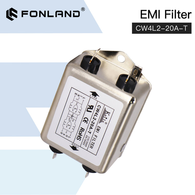 Fonland Power EMI Filter CW4L2-10A-T / CW4L2-20A-T Single Phase AC 115V / 250V 20A 50/60HZ OEM Replacement