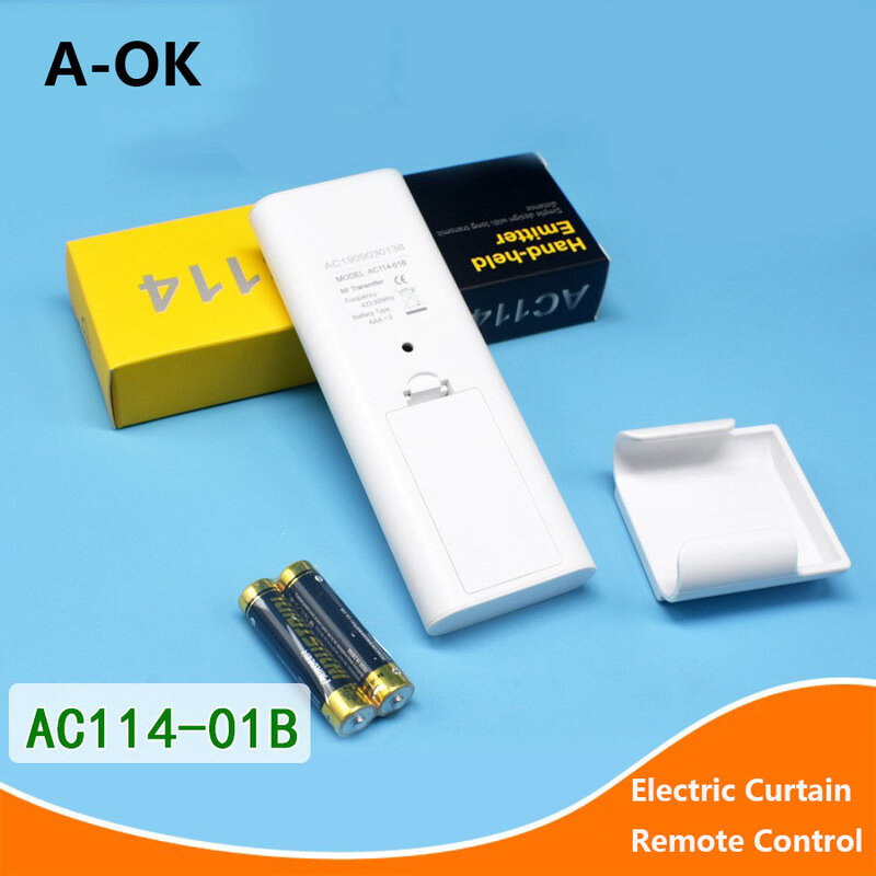 Motor de cortina eléctrica A-OK, Control remoto de un solo canal, Control único RF 433, AC114-1