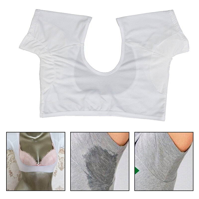 Almohadillas para el sudor en forma de camiseta blanca, almohadillas reutilizables lavables para axila, 1 unidad