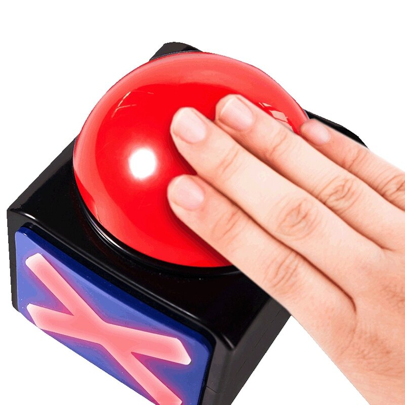 2pcs jogo resposta buzzer, jogo buzzer alarme botão de reprodução de som com luz trivia quiz tem talento buzzer jogo brinquedos