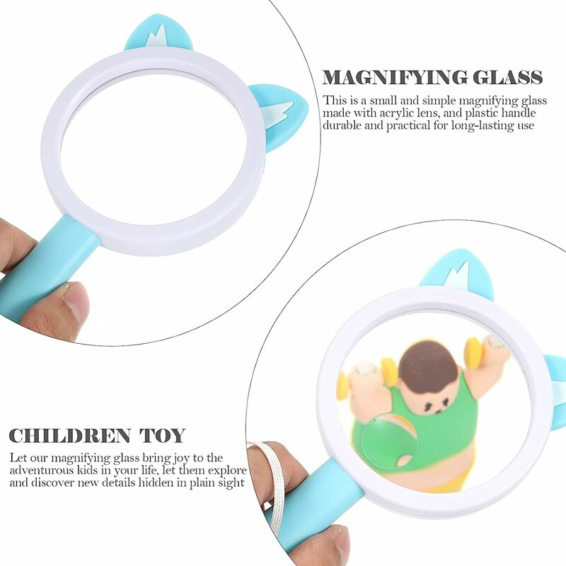 5X-10X Handheld Children Magnifier Non-slip Magnifying Glass Cute Cartoon Observing Animal Loupe Kindergarten Science Toy