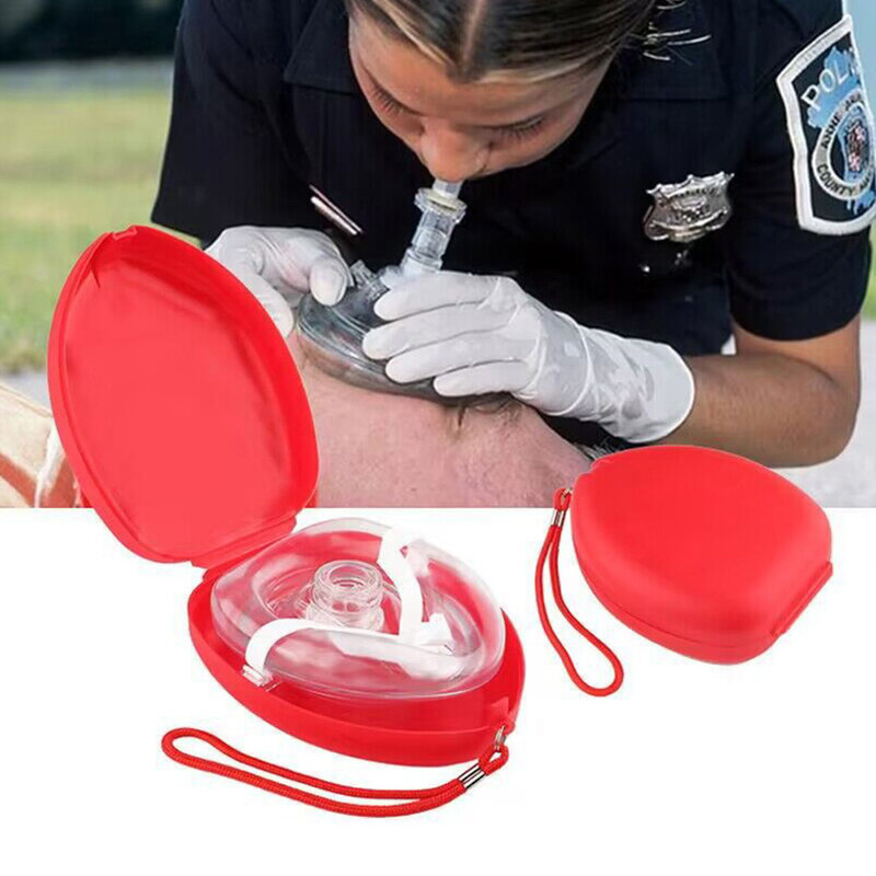 หน้ากากหายใจ CPR เครื่องมือฉุกเฉินมืออาชีพหน้ากากช่วยปกป้องเครื่องช่วยหายใจเครื่องช่วยหายใจแบบนำกลับมาใช้ใหม่ได้ด้วยเครื่องมือวาล์วทางเดียว